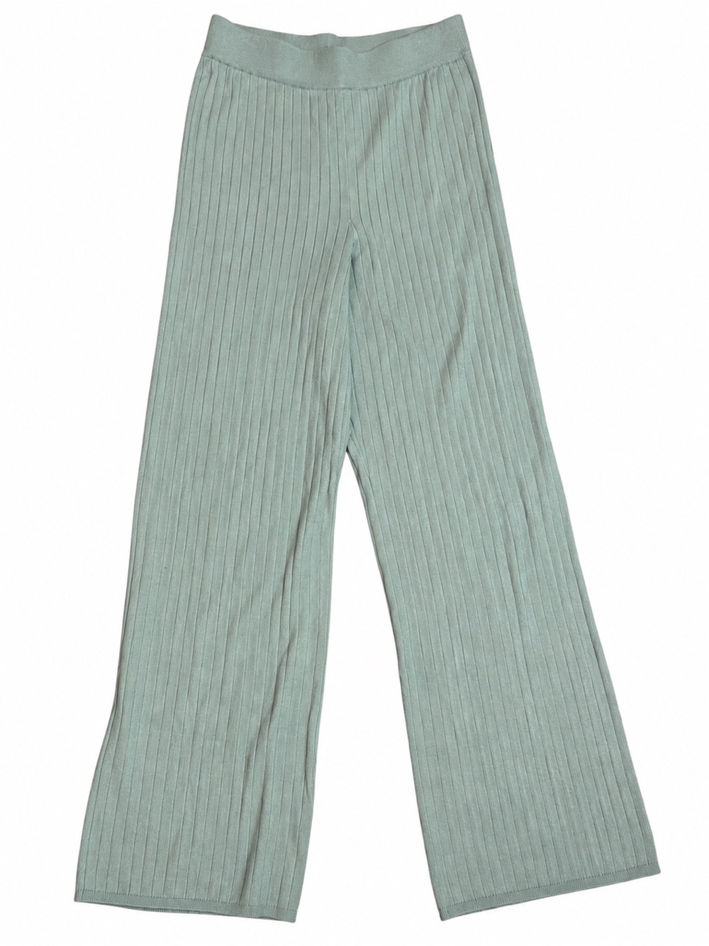 Abercrombie & Fitch Soft A&F Collection Ribbed Wide Leg Pants Sage Green M